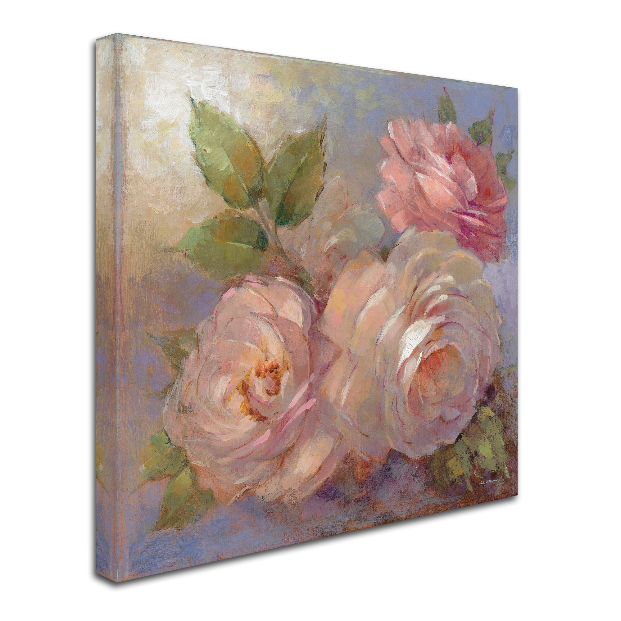Trademark Fine Art 'Roses on Blue II Crop' Canvas Art by Peter McGowan