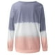 thumbnail image 4 of ICHUANYI Liquidación Sudadera de manga larga con estampado degradado y corbata de talla grande para mujer ICHUANYI WER202308251940, 4 of 7