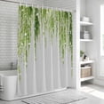 thumbnail image 6 of Sage Green Shower Curtain, Waterproof Shower Curtains for Bathroom, Summer Botanical Leaves Watercolor Washable Fabric Bathtub Curtain Set Bath Decor with 12 Hooks 48"x72", 6 of 8