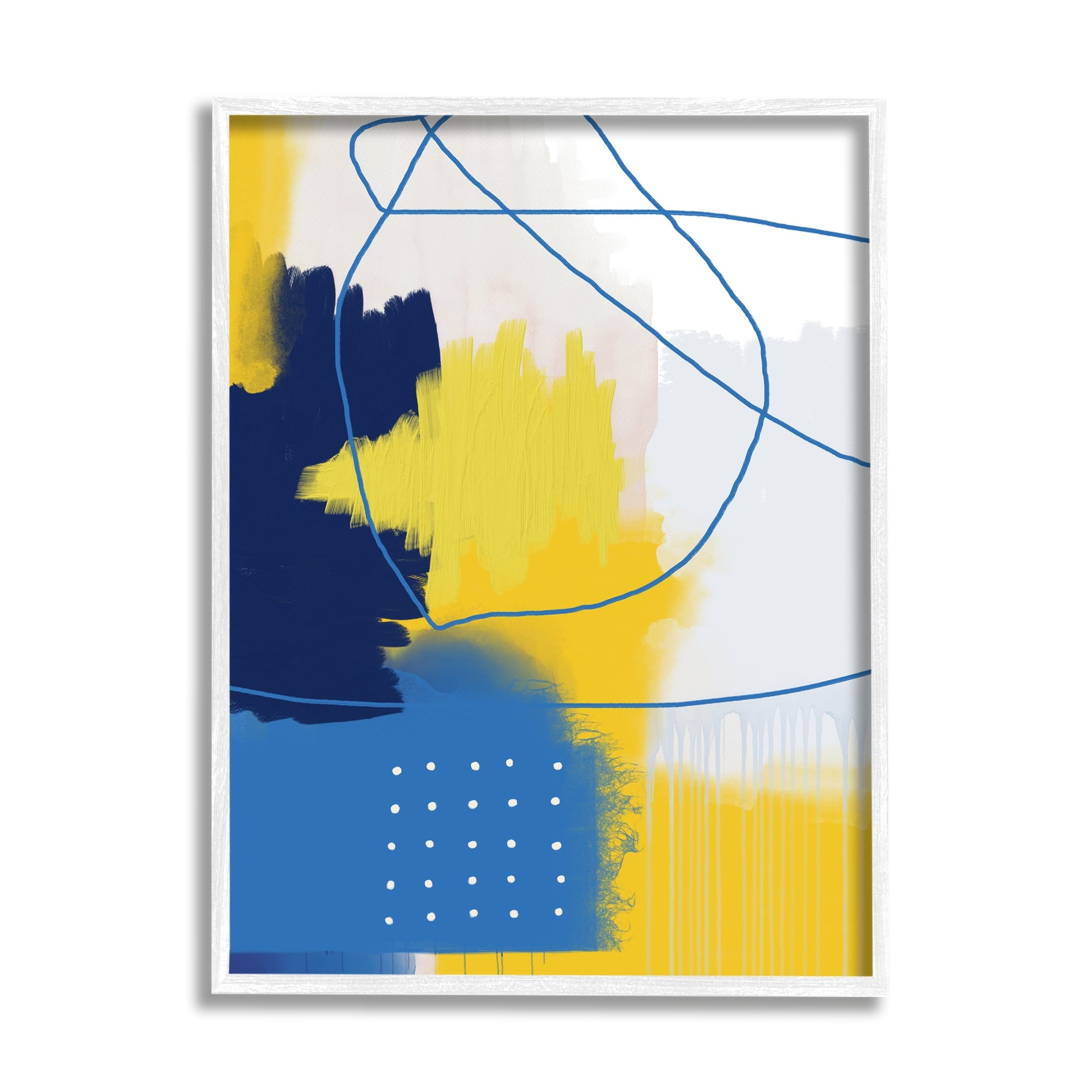 Stupell Industries Bold Lively Shapes Modern Blue Yellow Abstract Collage, 16 x 20, Design by Urban Epiphany