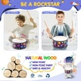 Oathx Kids Drum Set 8inch Percussion Instrument Wooden Musical