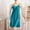 Blue, variant on Stylish Women Nightgowns Elegant V Neck Breathable Night Dress with Satin Spaghetti Straps Comfortable Sleepwear Nightshirt for Relaxation