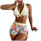 thumbnail image 2 of Mejor Belleza Mujer Traje de Baño de Moda Aumentar el tamaño 2 Piezas Tankini Tops de Bikini y Partes de Abajo Beige S, 2 of 5