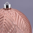 Pink Blush with Leaf Print Jumbo Shatterproof Round Christmas Ornament