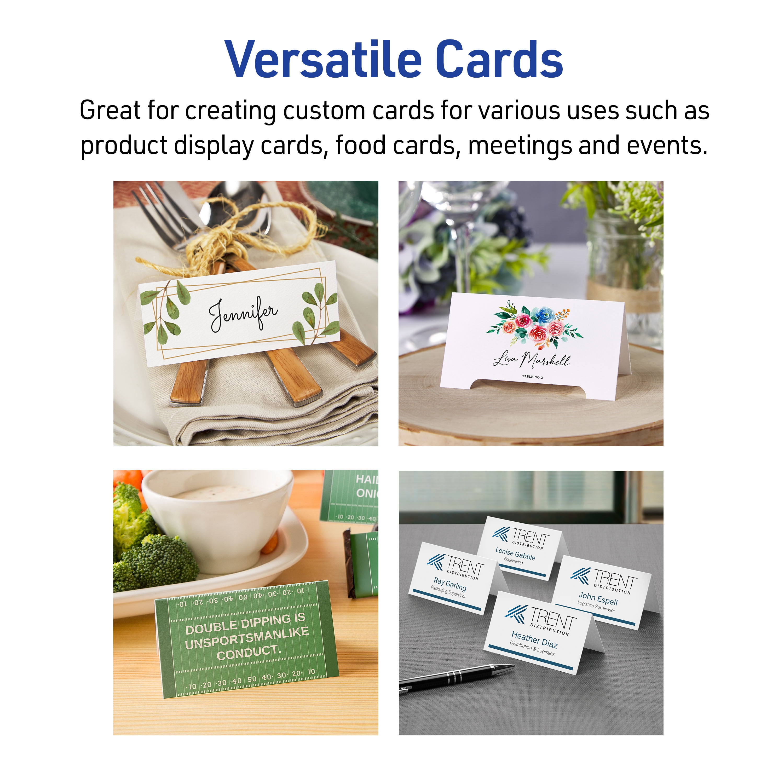 (2 pack) Avery® Place Cards, 1-7/16" x 3-3/4", White, 150 Tent Cards (5011)
