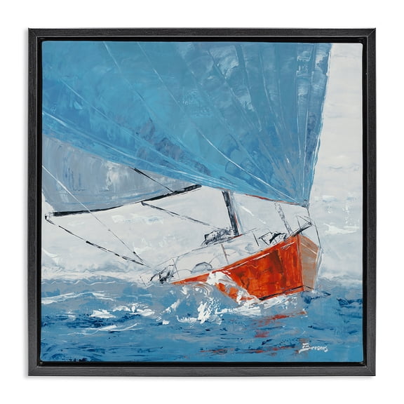 Stupell Industries Tropical Black Floating Frame Canvas Art, 18 x 18, by John Burrows