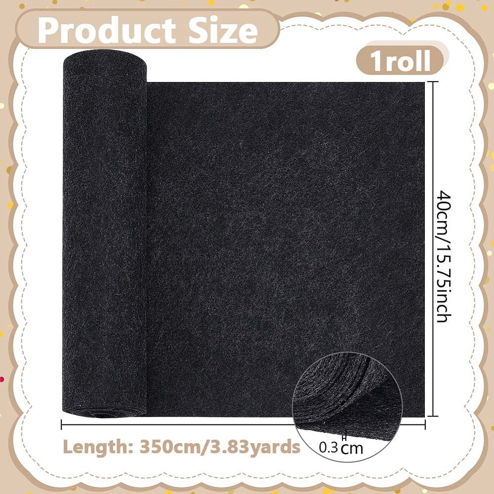 Felt Non-woven Fabric DIY Craft Black 3500x400x3mm