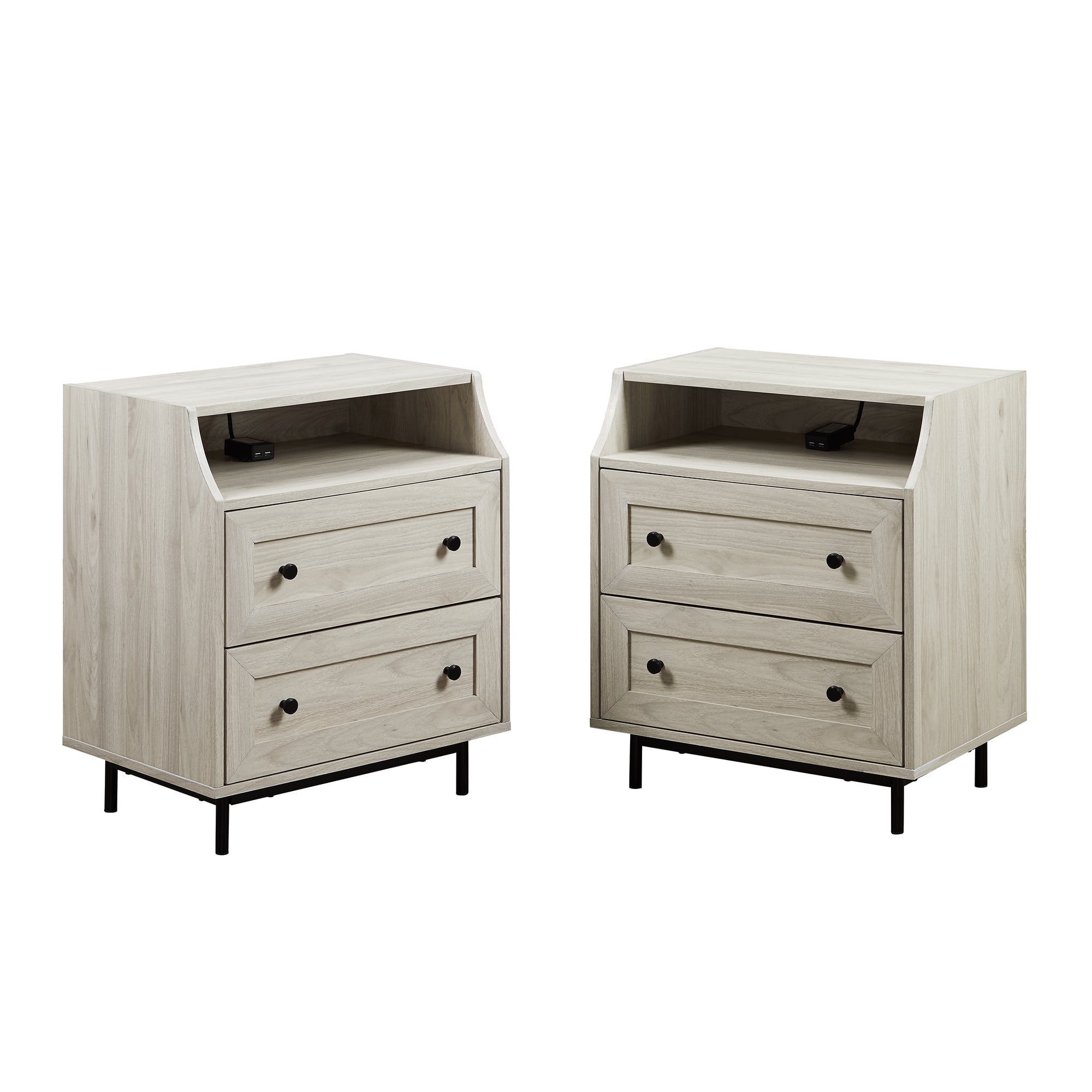 Manor park set of 2 modern 3 drawer nightstand deals