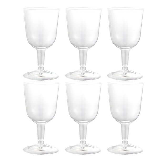 6 copas de vino de plástico reutilizables para cócteles, catas de vino, bodas, despedidas de soltera, 160 ml