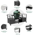 thumbnail image 4 of Outdoor Grill Table for Big Green Egg, Heavy Duty Metal Grill Cart with Storage Box, Compatible with Large Green Egg, Big Joe, 4 of 8