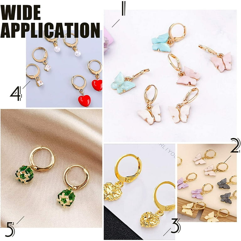 50pcs Lever Back Earrings Stainless Steel Leverback Earring Hoop