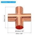 thumbnail image 2 of Conector de alimentación de cobre en forma de cruz Uxcell para soldadura, conector igual de 3/4" 1 pieza, 2 of 5