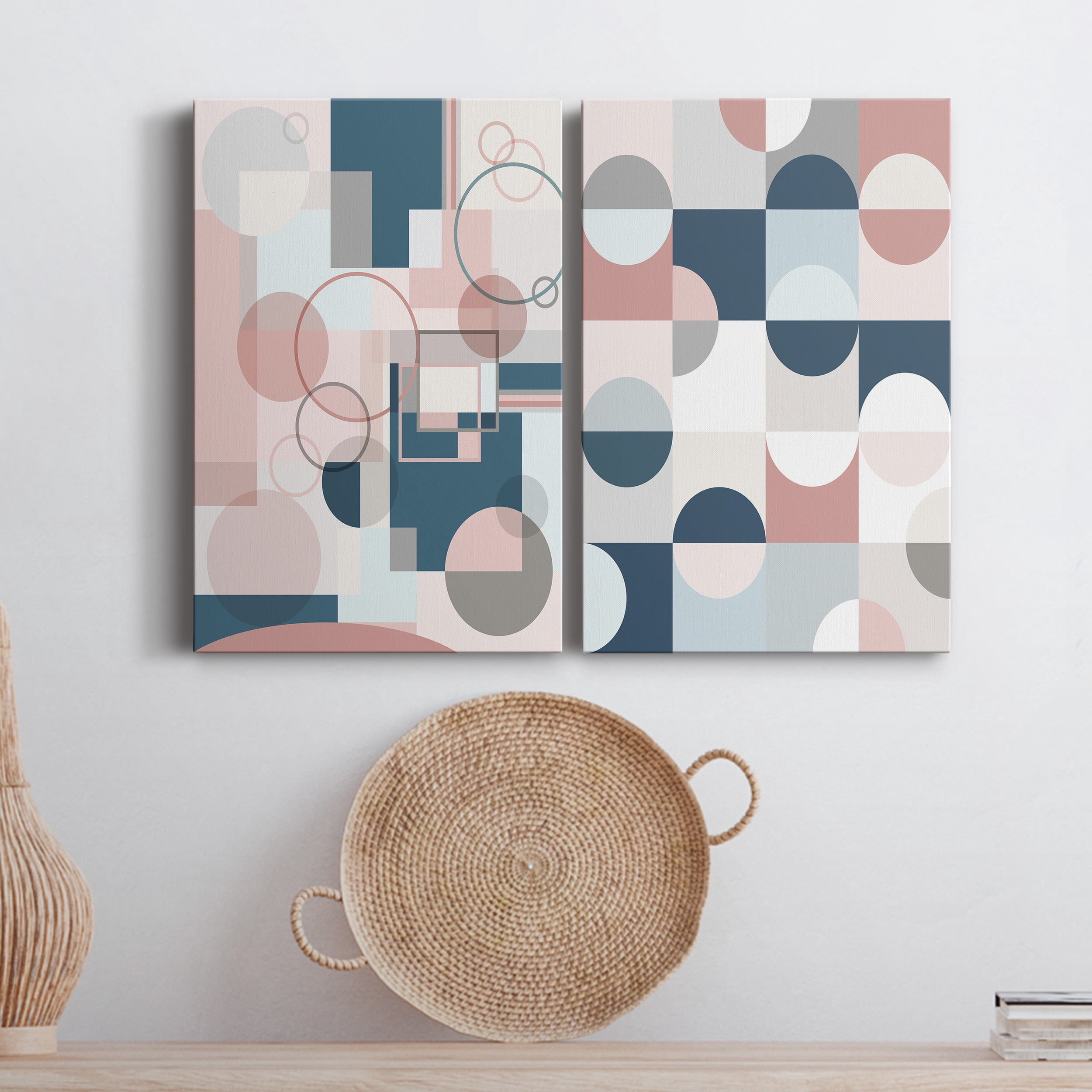 Modern Geo Premium Gallery Wrapped Canvas - Ready to Hang - Set of 2 - 12 x 18 Each