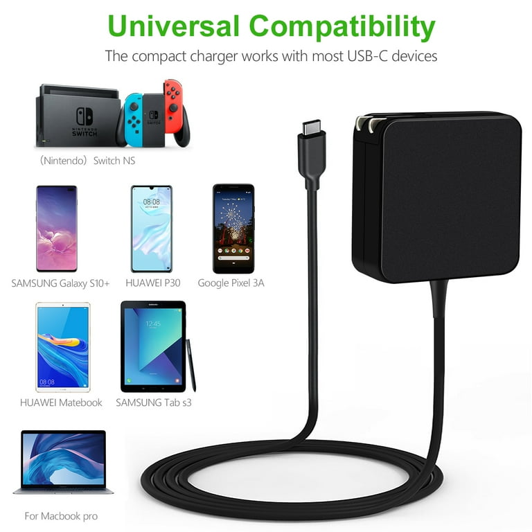 Asus Chromebook Compatible 45W 15V 3A Type C AC Charger for
