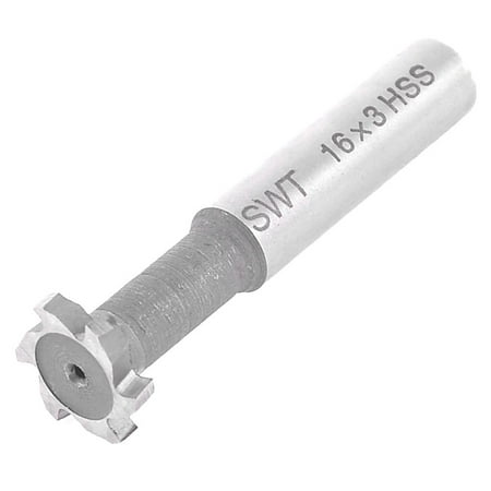 

HSS 6 Flutes T Slot Cutter End Milling Cutter Tool 16x3mm Gray + Silver