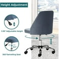 thumbnail image 3 of Armless Office Chair Cute Desk Chair, Modern Fabric Home Office Desk Chairs with Wheels Adjustable Swivel Task Computer Vanity Chair for Small Spaces, 3 of 5