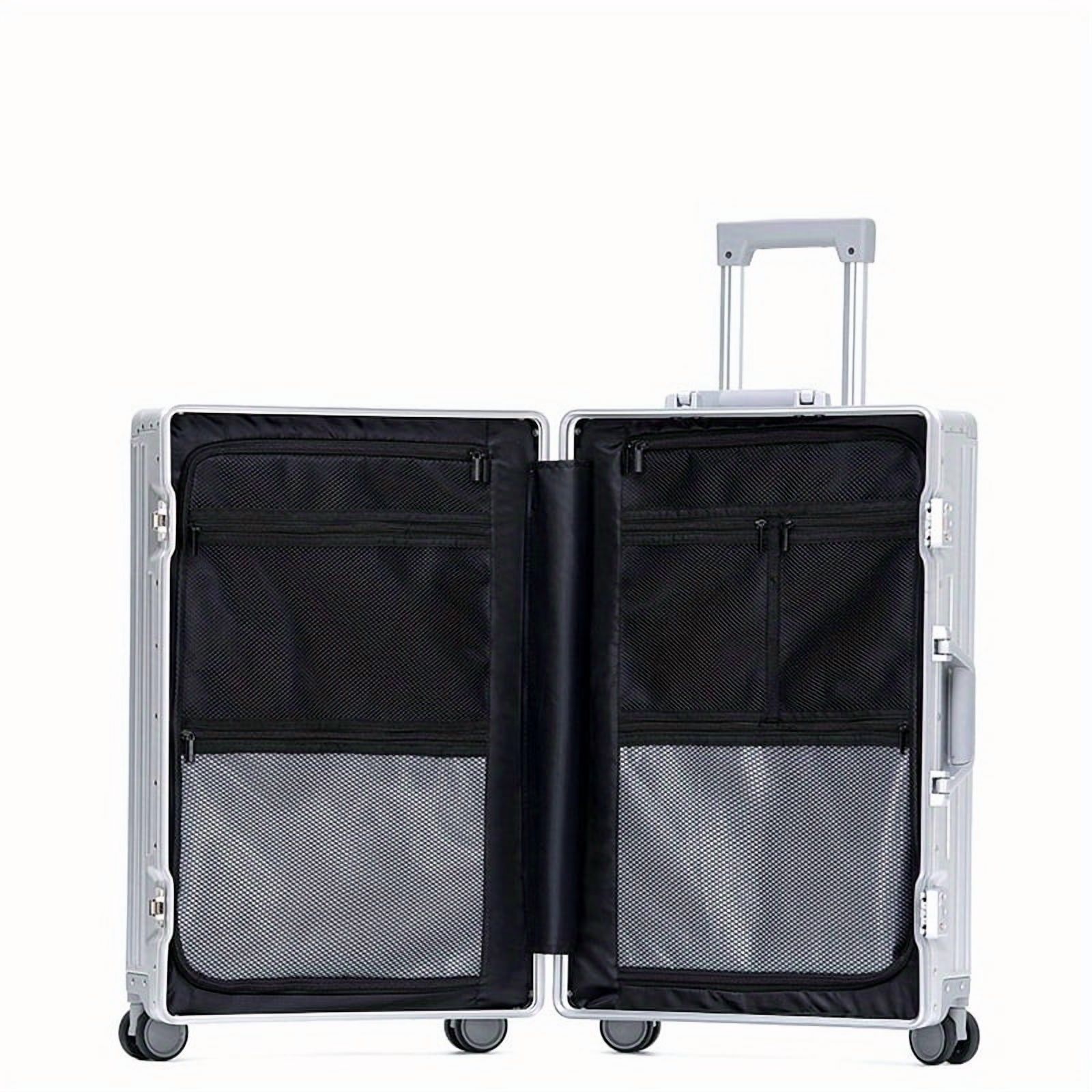 Sleek and Practical 20-inch Cabin Suitcase Made of All- Aluminum-Magnesium Alloy Material with Extendable Handle