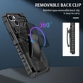 thumbnail image 5 of Allytech Case for iPhone 14, Rugged PC Soft Silicone Shockproof Armor Full Body Protection Phone Cover with Built-in Kickstand Bracket and Detachable Back Clip Case for iPhone 14,Black, 5 of 15