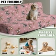 thumbnail image 7 of SCRAWLGOD Schnauzer Paw Print Dark Pink Non Slip Futon Cover, Armless Washable Couch Cover for Futon, Stretch Sofa Cover, Scratch Resistant Furniture Protector for Pets, Dog and Cat, 7 of 7