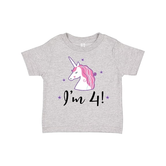 Inktastic 4th Birthday Cute Unicorn Girls Toddler T-Shirt