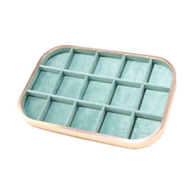 relayinert Plateau à Bijoux Empilable en Métal pour Rangement de Bijoux pour Montre Bracelet Commode 12 Compartiments 15 Compartiments