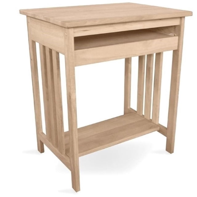 Pemberly Row Chariot d'Ordinateur en Bois Non Fini
