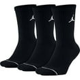 thumbnail image 2 of Jordan Jumpman 3 Pack Crew Mens Socks Size L, Color: Black, 2 of 3
