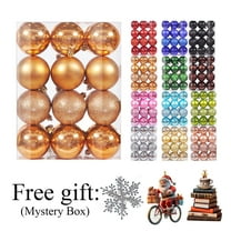 EGNMCR 24Pcs Christmas Balls Ornaments for Xmas Christmas Tree - Christmas Tree Decorations Hanging Ball for Holiday Wedding Party Decoration (Orange, 3CM)