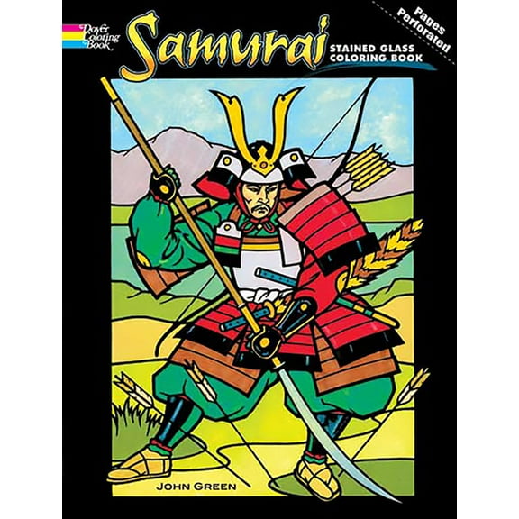 Dover Fashion Coloring Book Samurai Stained Glass Coloring Book, (Paperback)