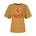 thumbnail image 4 of NuoCaiYun Summer T Shirts for Women, Casual Womens Workout Tshirt Pumpkin Print Round-Neck Pullover Short Sleeve Tops, 4 of 6