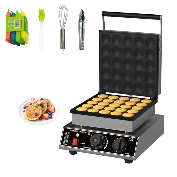 25PCS Mini Pancakes Maker Machine, Mini Dutch Pancake Maker, Commercial Electric Nonstick Waffle Maker Machine for Home and Restaurants, 110V, 1750W
