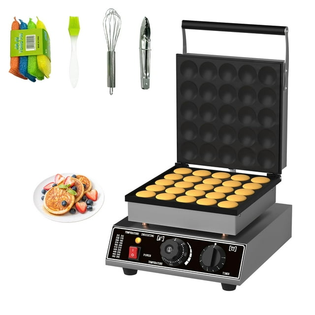 25PCS Mini Pancakes Maker Machine, Mini Dutch Pancake Maker, Commercial Electric Nonstick Waffle Maker Machine for Home and Restaurants, 110V, 1750W