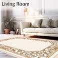 thumbnail image 2 of ODIKA 4'x6' Machine Washable Non-Slip Area Rug, Vintage Inspired Ornate Motif with Delicate Scrollwork High Traffic Rug, Beige, 466288, 2 of 5