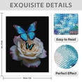 thumbnail image 3 of Diamond Art Kits for Adults - 5d Blue Butterflies White Rose Diamond Painting for Adults, Diamond Art for Adults Beginners, Diamond Painting Kits for Adults for Home Wall Decor, 3 of 7