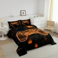 thumbnail image 3 of Erosebridal Gamer Comforter Set Twin Size,Gamepad Gaming Bedding Set Gamer Room Decor ,Geometric Video Game Bedding Comforter Sets Gradient Orange Black Square Grids Quilt Duvet 2 Pcs, 3 of 7