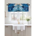 thumbnail image 2 of Valances for Windows Marble Dark Rod Pocket Cafe Window Treatments Valance Curtains for Kitchen Bathroom Laundry Basement Windows 42"x18", 2 of 9