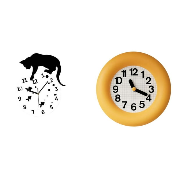 Reloj de pared,Reloj de pared de gato para sala de estar,dormitorio decorativo.,Reloj colgante de pared para cocina y baño moderno,Reloj de pared,Reloj de pared redondo moderno y silencioso