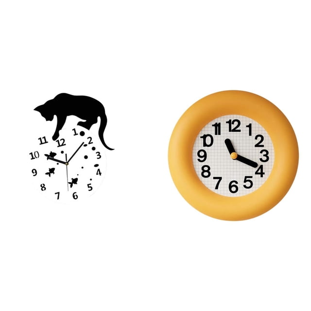 Reloj de pared,Reloj de pared de gato para sala de estar,dormitorio decorativo.,Reloj colgante de pared para cocina y baño moderno,Reloj de pared,Reloj de pared redondo moderno y silencioso