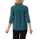 thumbnail image 3 of INSPIRAR CHIC Blusas de Trabajo de Manga 3/4 para Mujeres con Cuello en V y Pliegues, Blusas Elegantes y Casuales, Tops de Verano de Moda en Azul Pavo Real, 3 of 6
