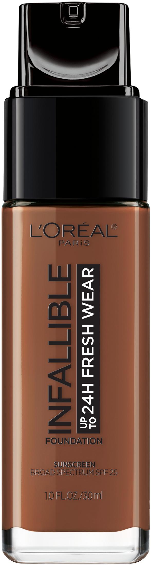 L'Oreal Paris Infallible Fresh Wear 24 Hr Liquid Foundation Makeup, 530 Deep Amber, 1 fl oz - image 3 of 12