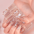thumbnail image 4 of 8 piezas de pegatinas de esmalte de uñas de envoltura completa, tiras de uñas autoadhesivas, tiras de uñas de gel, calcomanías artísticas con lima de uñas para el hogar, mujeres y niñas, decoraciones, 4 of 5