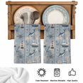 thumbnail image 5 of Blue Seaports Kitchen Towels Set of 1, Vintage Ocean Anchor Shark Farmhouse Wood Absorbent Dish Towels for Kitchen, Microfiber Hand Towel, Quick Drying Tea Towel for Cleaning Decorative Dishcloths, 5 of 7