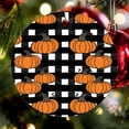 thumbnail image 6 of Christmas Ceramic Ornament Pumpkin Buffalo Plaid Keepsake Ceramic Ornament Happy Halloween Ornament for Christmas Tree Xmas Gift, 6 of 8
