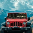 thumbnail image 3 of Uorisanigo Windshield Sun Shade for 1997-2018 Jeep Wrangler TJ JK JKU, Green Camouflage American Flag Sunshades Heat Shield Sun Heat and UV Rays Blocker with Storage Bag, 3 of 7