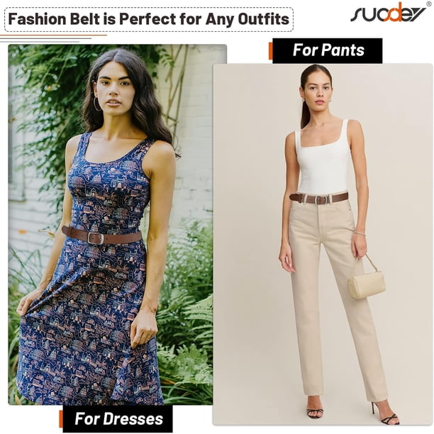 2985 Fashion Womens Leather Belts,wide Waist Belt With Pin Buckle For Jeans SUOSDEY Fashion Womens Faux Leather Belts with Pin Buckle  main image 4