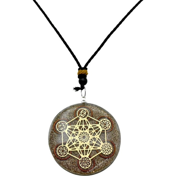 Copper Saving Orgonite Chakra Metatron Cube Pendant Necklace for Men Women