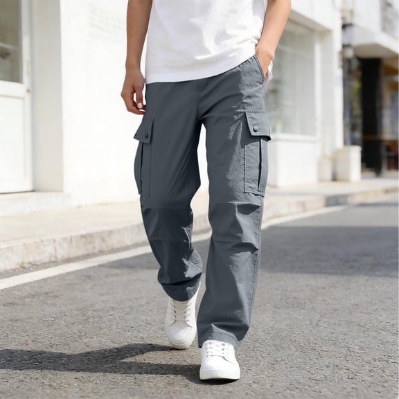Kids' Water Resistant Utility Pants, Convertible Leg and Elastic Waist for Outdoor Wear, Comfortable Cargo Style, Ideal for Hiking & Daily Use, 7-16 Years Dark Gray 11-12 Years