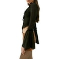 thumbnail image 3 of Coduop Women's Fairy Tie Up Front Bell Long Flared Sleeve Low Cut Ruffle Blouse Shirt Crop Tops, 3 of 4
