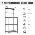 thumbnail image 6 of PetFurnishn 4-Tier Bakers Rack, Kitchen Storage Rack Microwave Oven Stand, Strong Mesh Wire Metal Shelves, Free Standing Shelving Utility Unit-Grey, 6 of 18