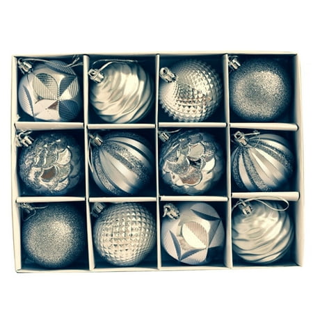 

HOVTOIL Christmas Balls 12Pcs Christmas Balls Plating Easy Hanging Bright Color Mixed Style Xmas Party Decoration Ball Pendant Party Supplies